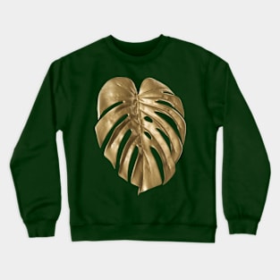 Golden Leaf Of Monstera Deliciosa - Monstera Plant Crewneck Sweatshirt